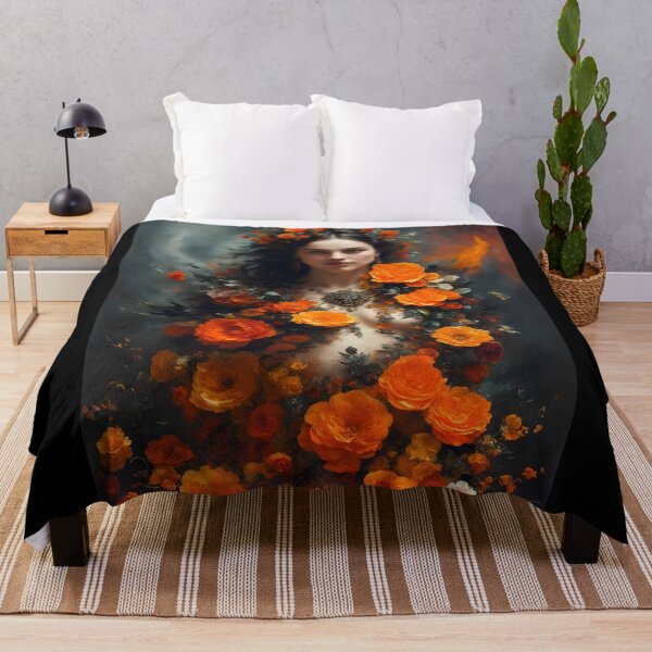 Item preview, Charming seductive Nymph with orange roses designed and sold by Fantasymachine.
