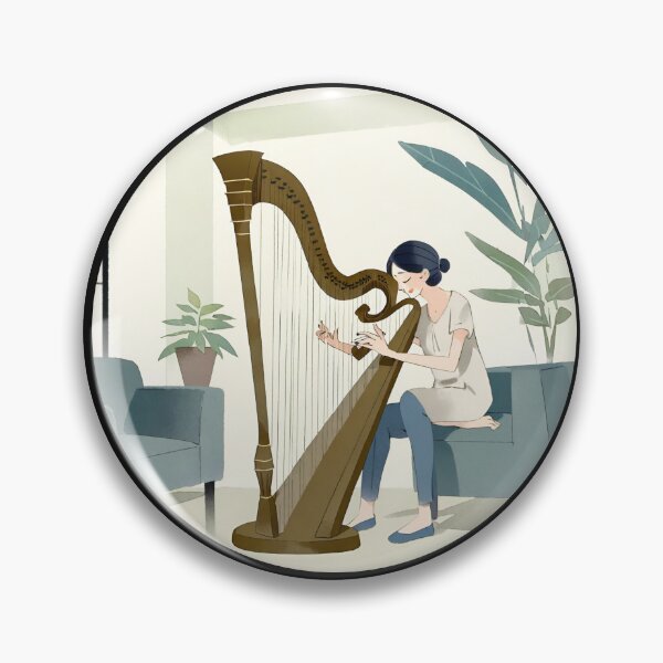 Item preview, Woman playing the harp - sticker designed and sold by LTI-Stickers.