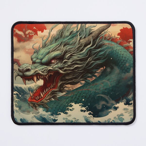 Item preview, Japanese Hokusai Style Sea Serpent designed and sold by whitecat23.