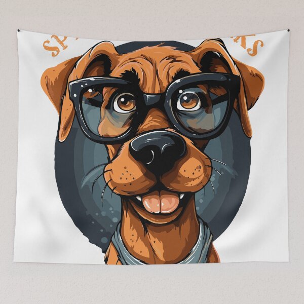 Item preview, Specs And Barks - Cool Nerdy Geek Dog Wearing Eye Glasses designed and sold by MadeByRobots.
