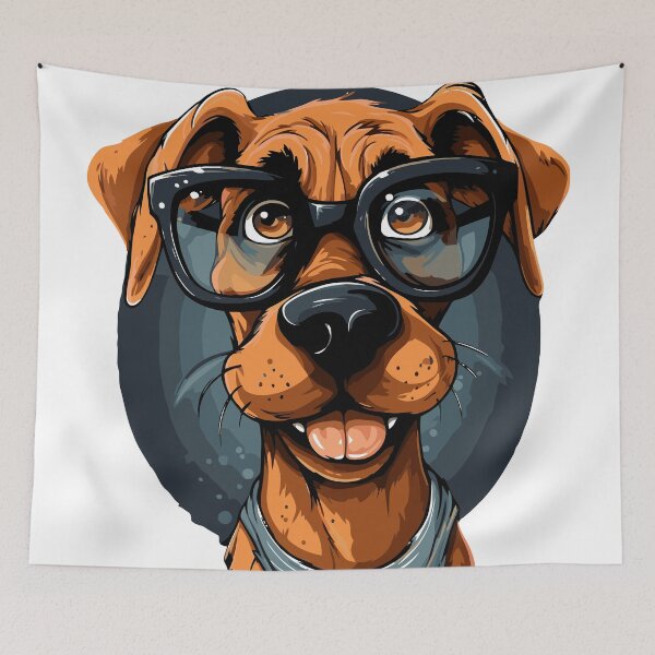 Item preview, Specs And Barks - Cool Cartoon Nerdy Geek Dog Wearing Eye Glasses designed and sold by MadeByRobots.