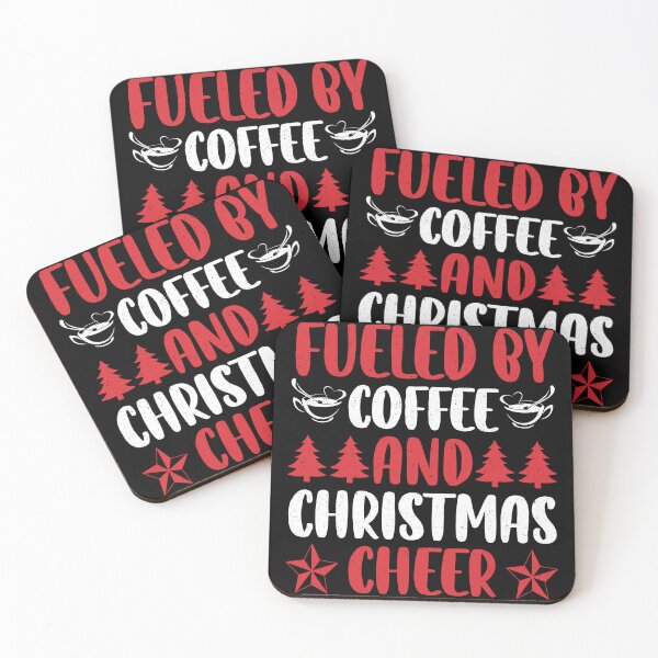 Item preview, Fueled By Coffee and Christmas Cheer Cute Retro Coffee Lover Stocking Stuffer Gift designed and sold by shopbakas.