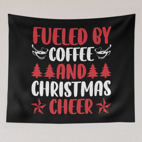 Item preview, Fueled By Coffee and Christmas Cheer Cute Retro Coffee Lover Stocking Stuffer Gift designed and sold by shopbakas.