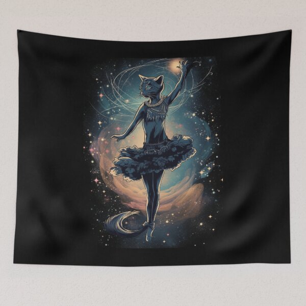 Item preview, Cat ballet in the stars designed and sold by ArtFeverShop.