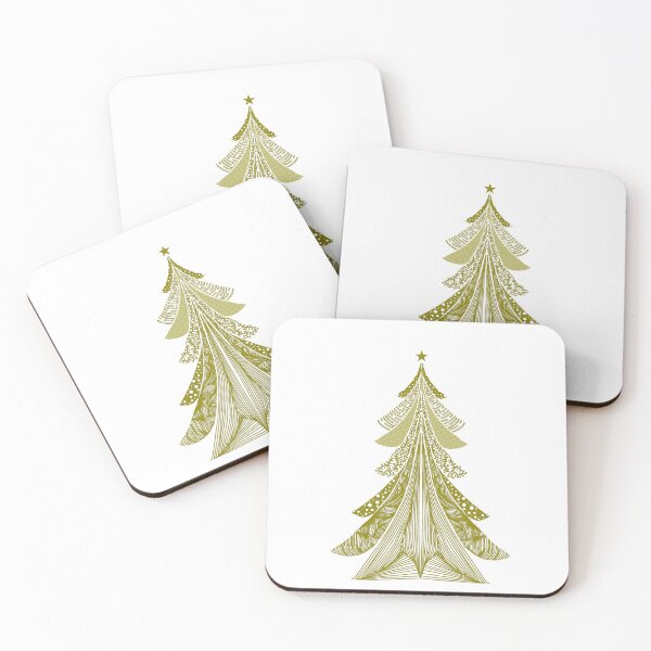 Item preview, Christmas Tree zentangle gold designed and sold by Rexyy Studio .
