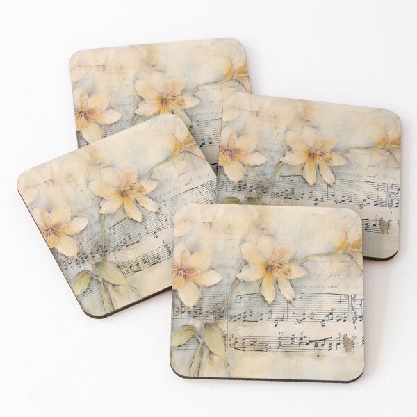 Item preview, Melodic Blooms: Musical Notes and Floral Patterns on Mugs designed and sold by Creation Artful.