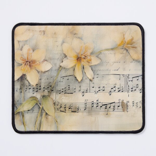 Item preview, Melodic Blooms: Musical Notes and Floral Patterns on Mugs designed and sold by Creation Artful.