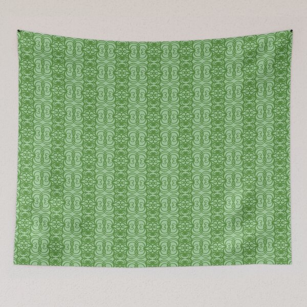 Item preview, Green vintage curve and diamond patter designed and sold by pipikijung.