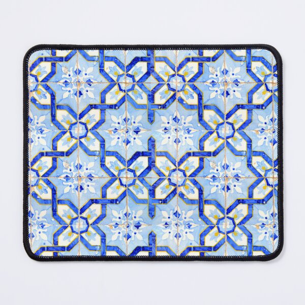 Item preview, Portuguese tiles. Blue flowers and background designed and sold by Julie Dawn Fox.