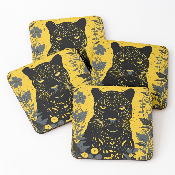 Item preview, Panther & Floral Folk Art Graphic designed and sold by GrinGalore.