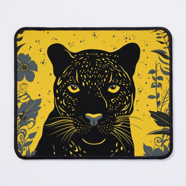 Item preview, Panther & Floral Folk Art Graphic designed and sold by GrinGalore.