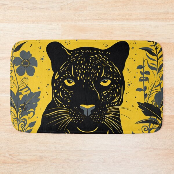 Item preview, Panther & Floral Folk Art Graphic designed and sold by GrinGalore.
