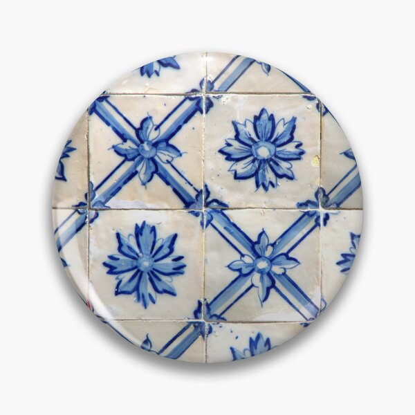 Item preview, Portuguese tiles. Blue flowers and trellis designed and sold by Julie Dawn Fox.