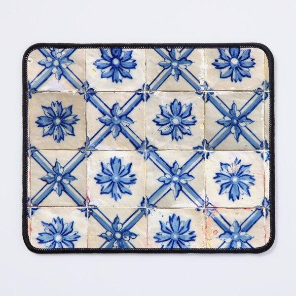 Item preview, Portuguese tiles. Blue flowers and trellis designed and sold by Julie Dawn Fox.
