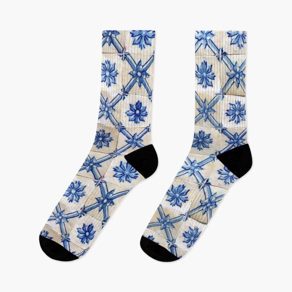 Item preview, Portuguese tiles. Blue flowers and trellis designed and sold by Julie Dawn Fox.