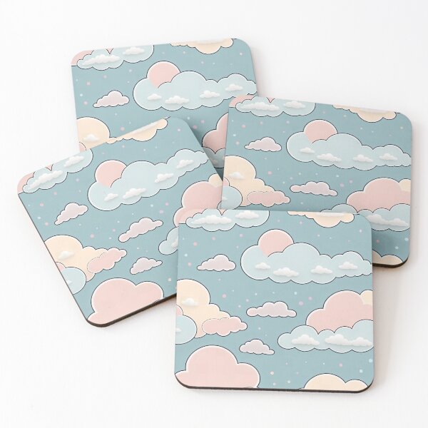 Item preview, Pastel Dreamscape - Whimsical Clouds Pattern designed and sold by Cominu-Arts.