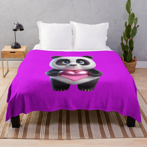 Item preview, Cute panda bear with a metallic pink heart in his hands, for Valentine's Day designed and sold by Nathalymx.