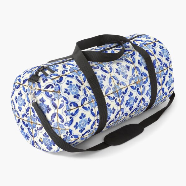 Item preview, Portuguese tiles. Blue flowers and leaves designed and sold by Julie Dawn Fox.