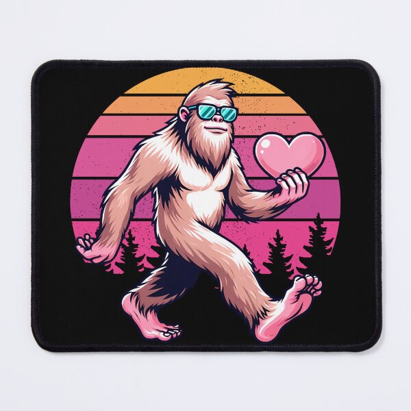 Item preview, Funny Valentines Day Retro Bigfoot Heart And Love Sasquatch designed and sold by ohmier.