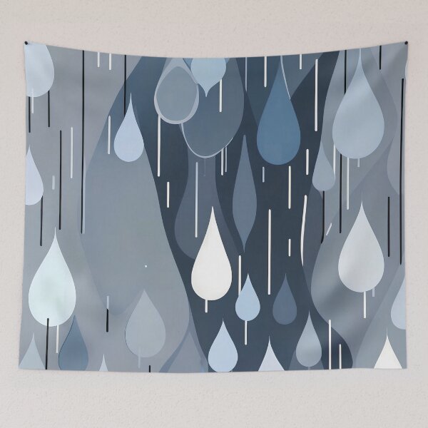 Item preview, Raindrop Rhythms In A Serene Blue Cascade designed and sold by Cominu-Arts.