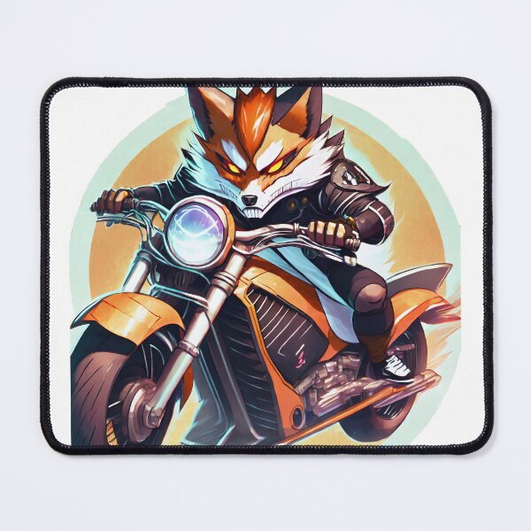 Item preview, Fiery Fox on a Motorcycle designed and sold by BADESIGNZZ.