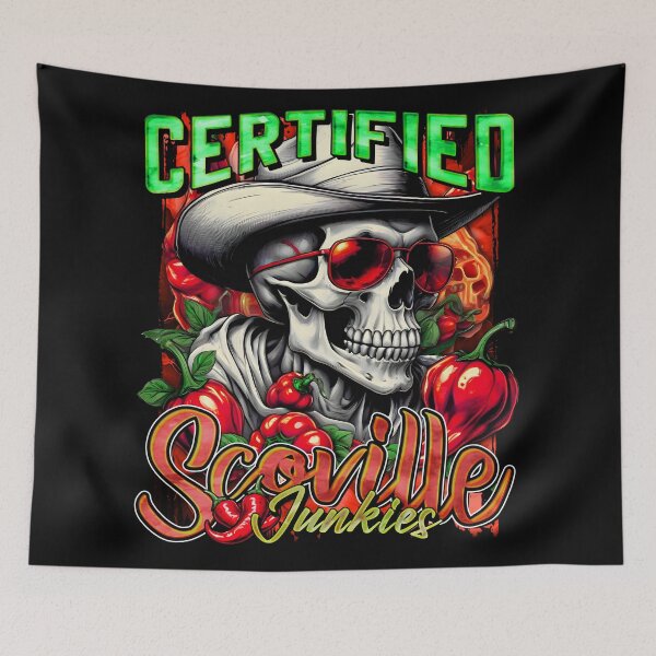 Item preview, Certified Scoville Junkies: Skulls Grinning Through the Habanero Haze [Green] designed and sold by SuriyaArts.