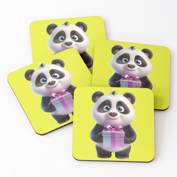 Item preview, Cute, adorable and affectionate Panda bear with a gift box in his hands. designed and sold by Nathalymx.