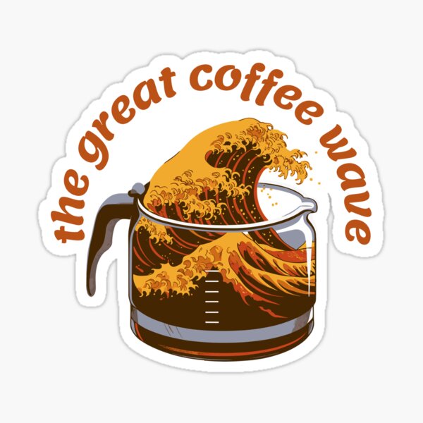 Vista previa del artículo con la obra «Gran Ola del Café: Amantes del Café», diseñado y vendido por saloui.