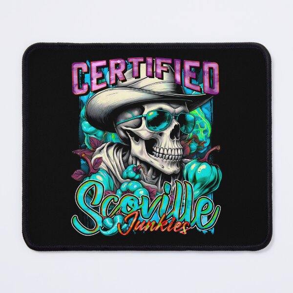 Item preview, Certified Scoville Junkies: Skulls Grinning Through the Habanero Haze [Cyan] designed and sold by SuriyaArts.
