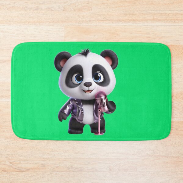 Item preview, Cute, adorable and affectionate Karaoke panda bear with purple jacket and microphone in his hands. designed and sold by Nathalymx.