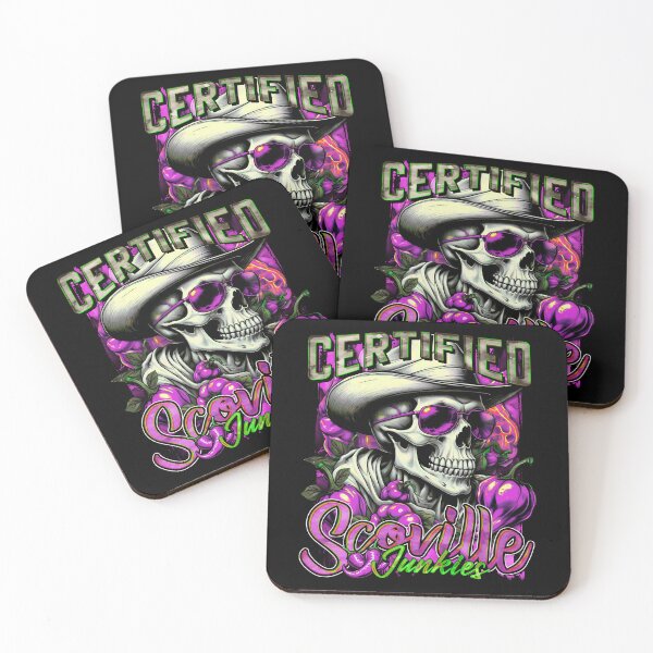 Item preview, Certified Scoville Junkies: Skulls Grinning Through the Habanero Haze [Neon] designed and sold by SuriyaArts.