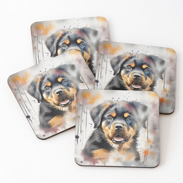 Item preview, Rottweiler Dog Portrait with Splash Paint  designed and sold by Wolfheartart.
