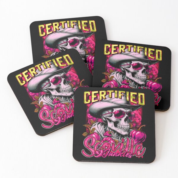 Item preview, Certified Scoville Junkies: Skulls Grinning Through the Habanero Haze [Pink] designed and sold by SuriyaArts.