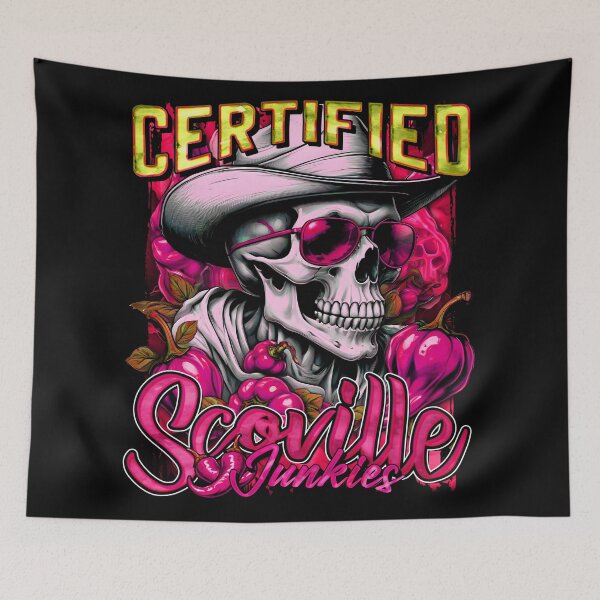 Item preview, Certified Scoville Junkies: Skulls Grinning Through the Habanero Haze [Pink] designed and sold by SuriyaArts.