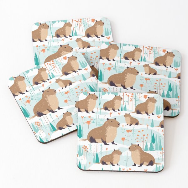 Item preview, Winter Capybara Pattern #capybara #kids #capy designed and sold by GrinGalore.