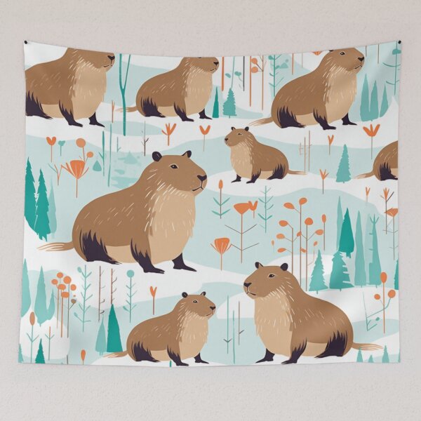 Item preview, Winter Capybara Pattern #capybara #kids #capy designed and sold by GrinGalore.