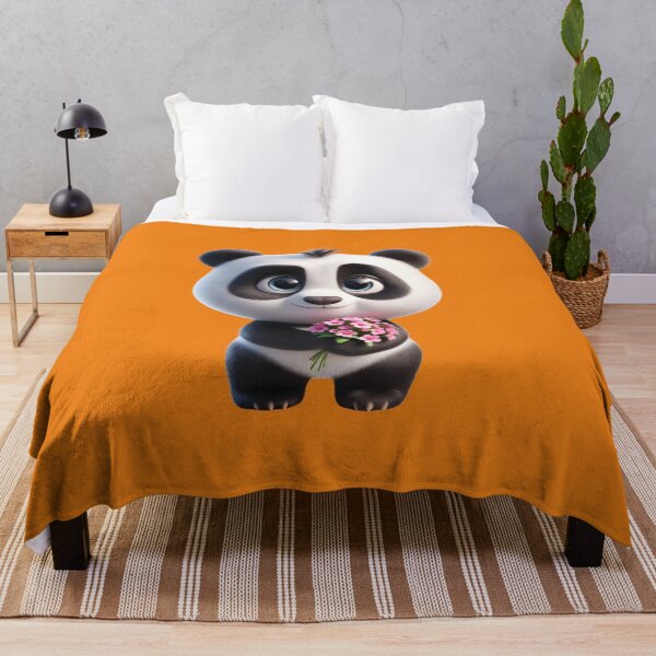 Item preview, Cute, adorable and affectionate Panda bear with a bouquet of pink flowers in his hands. designed and sold by Nathalymx.