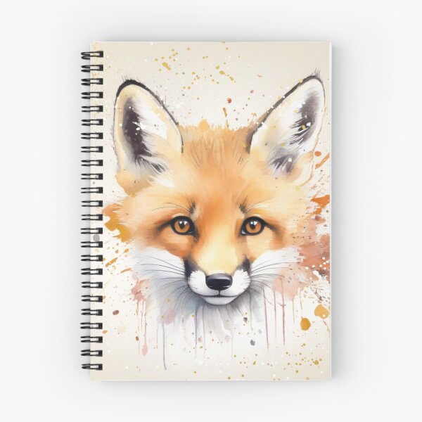 Artikelvorschau, Niedliches Fuchsjunges auf einem Splash-Paint-Hintergrund entworfen und verkauft von Wolfheartart.