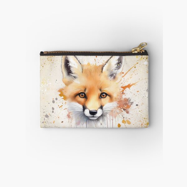 Artikelvorschau, Niedliches Fuchsjunges auf einem Splash-Paint-Hintergrund entworfen und verkauft von Wolfheartart.