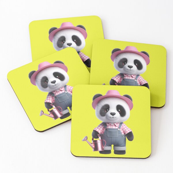 Item preview, Cute, adorable and affectionate Panda bear dressed as a farmer and with a watering can in his hand. designed and sold by Nathalymx.
