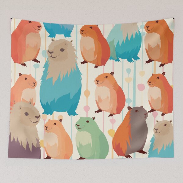 Item preview, Colorful Capybara Pattern #capybara #capy designed and sold by GrinGalore.