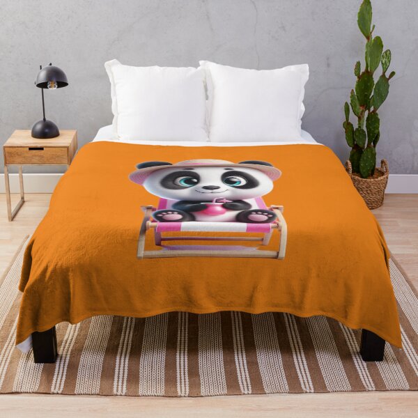 Item preview, Cute, adorable and affectionate Panda bear sitting on a beach chair with a pink drink in his hands. designed and sold by Nathalymx.