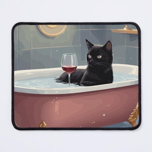 Item preview,  Black cat in bath after a stressful day designed and sold by cutiepie11cats.