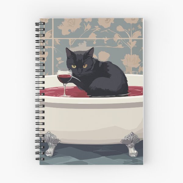 Item preview, Come drink with me - black cat in a hot tub with a wine designed and sold by cutiepie11cats.