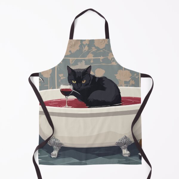 Item preview, Come drink with me - black cat in a hot tub with a wine designed and sold by cutiepie11cats.