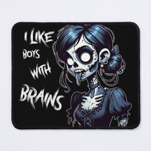 Item preview, Like Boys With Brains, Zombie, Goth, Cute, Black and White designed and sold by shypixels.