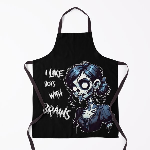 Item preview, Like Boys With Brains, Zombie, Goth, Cute, Black and White designed and sold by shypixels.