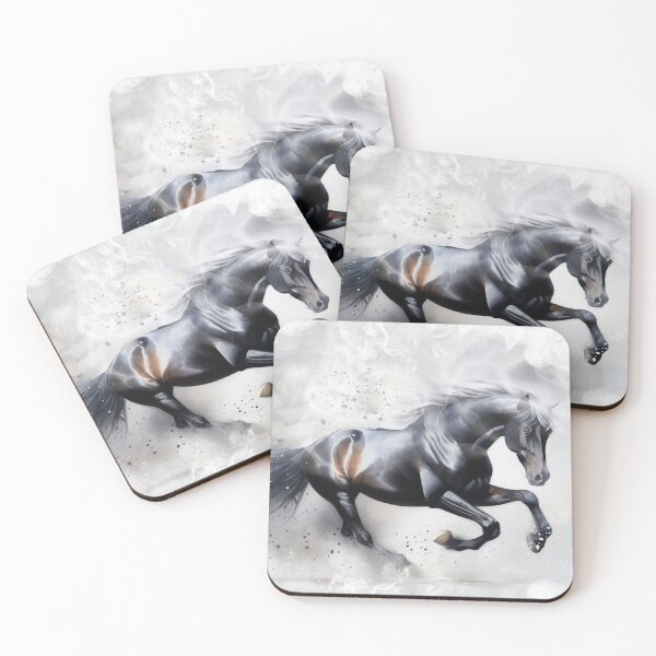 Item preview, Black Horse Galloping Through a Swirling Fog designed and sold by Wolfheartart.