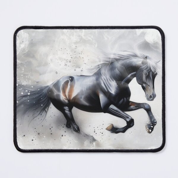Item preview, Black Horse Galloping Through a Swirling Fog designed and sold by Wolfheartart.