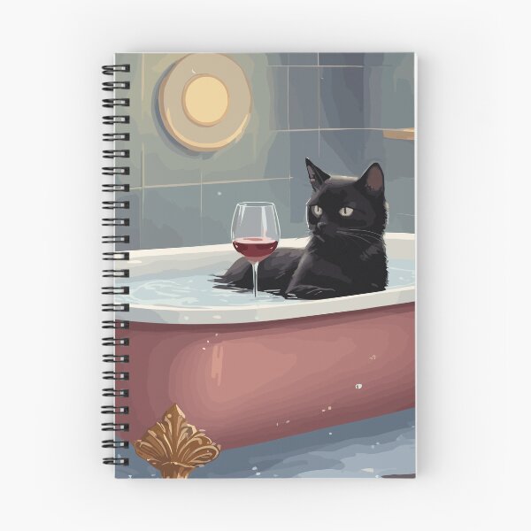Item preview,  Black cat in bath after a stressful day designed and sold by cutiepie11cats.